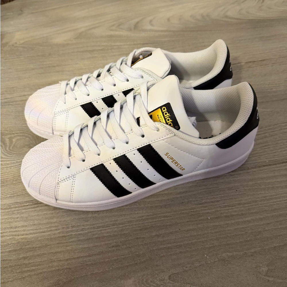 Adidas White Sneakers with Black Stripes - Picture 2 of 5